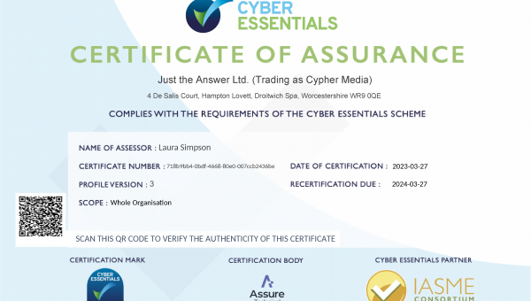 We're Cyber Essentials Recertified!